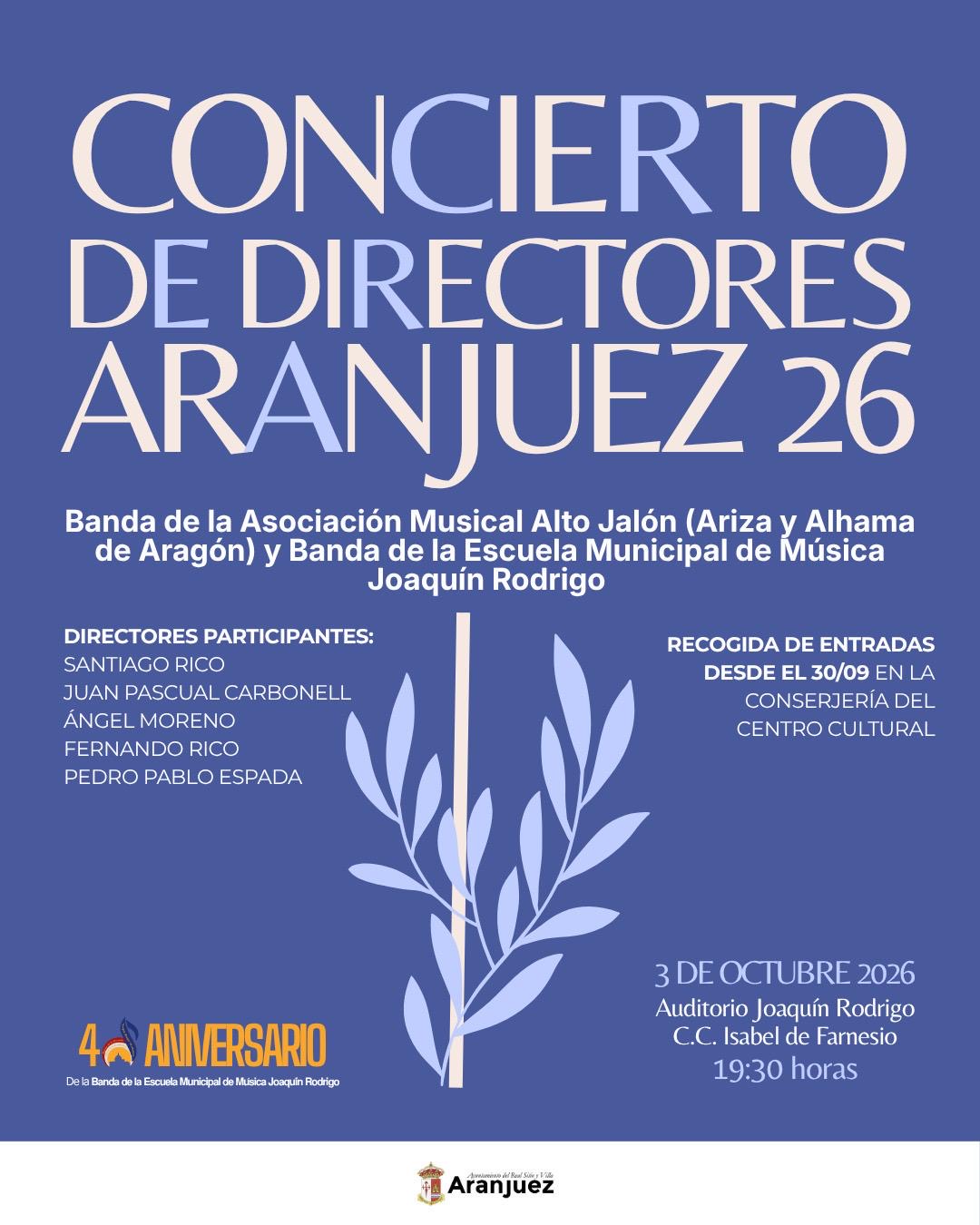 Cartel del concierto: CONCIERTO DE DIRECTORES ARANJUEZ 26