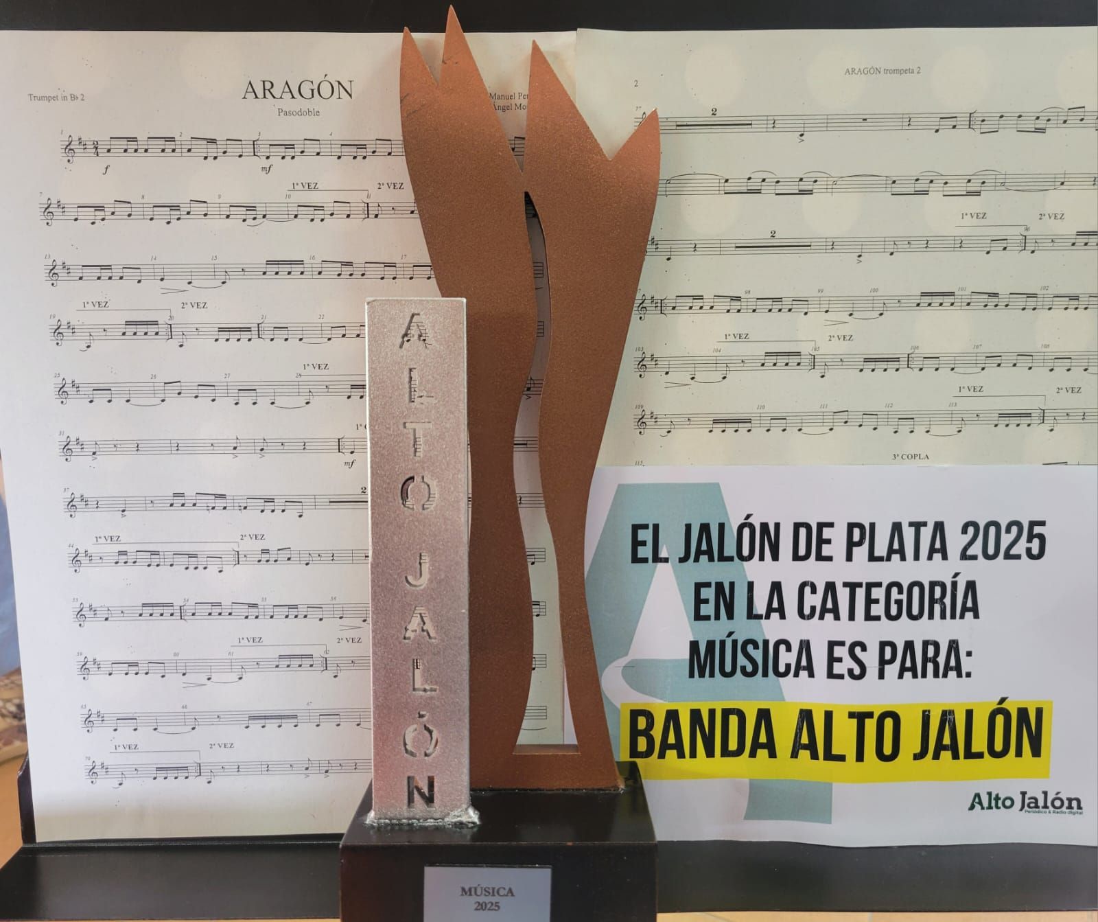 Noticia de la Banda de Música Alto Jalón: La Agrupación Musical Alto Jalón gana el Jalón de Plata 2025 en Música