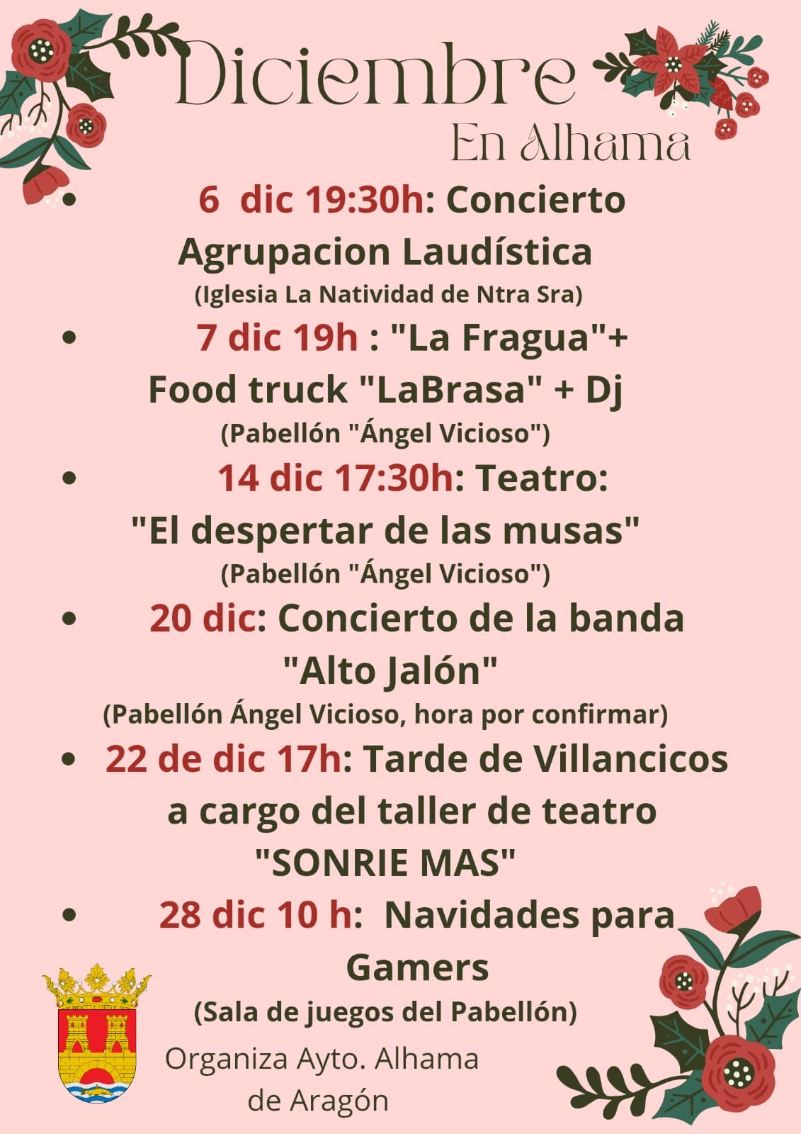 Noticia de la Banda de Música Alto Jalón: La Agrupación Musical Alto Jalón prepara sus conciertos de Navidad en Alhama de Aragón y Ariza